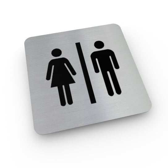 Oznakowanie toalety damsko-męski SREBRNY PremiumAd