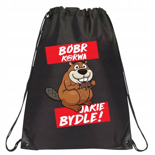 P097 PLECAK WOREK NA BUTY BÓBR JAKIE BYDLE BOBER MEM BEAVER PREZENT JAKOŚĆ bez marki