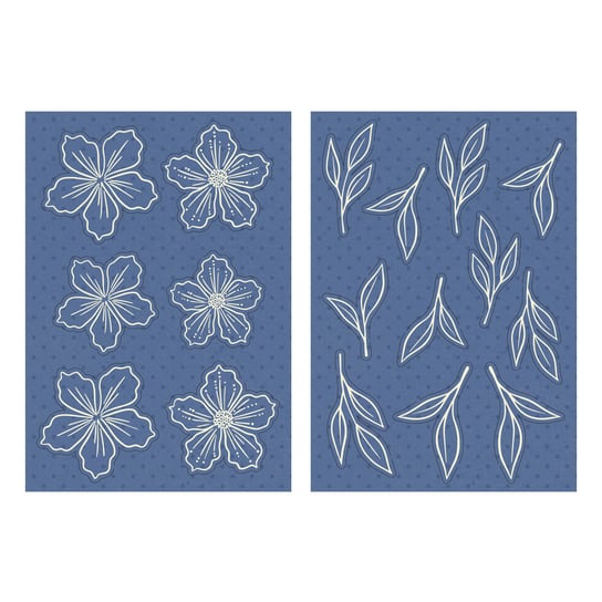 P13, Zestaw papierowych kwiatków Coffee break, 7,5 x 11 cm, 17 szt. P13