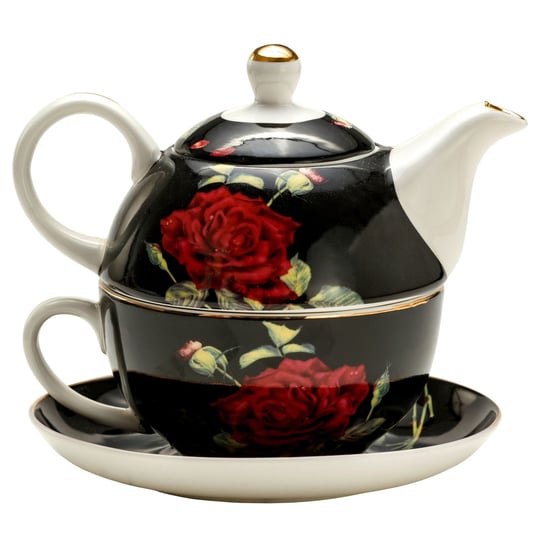 P4Y, Filiżanka Z Czajniczkiem Tea For One Red Rose, Czerwona Róża P4Y