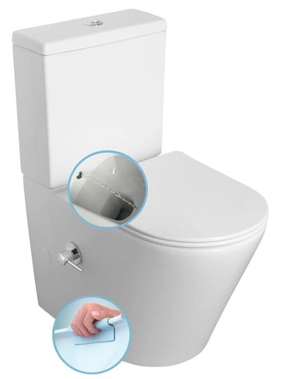 PACO CLEANWASH kompakt WC ze zintegrowaną baterią i prysznicem bidetowym, odpływ poziomy/pionowy, biały Inna marka