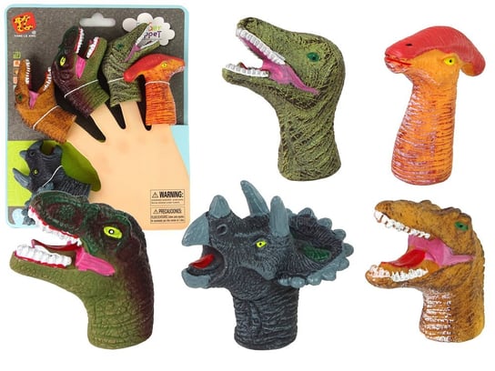 Pacynki na Palce Dinozaury Kolorowe 5 Sztuk Import LEANToys Inna marka