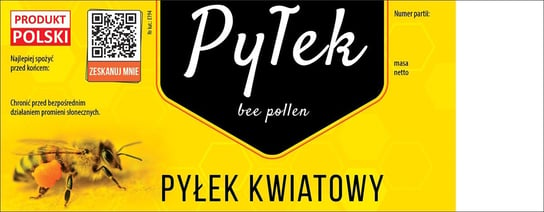 Paczka dużych etykiet na pyłek kwiatowy (50szt) - wzór E194 BEE&HONEY