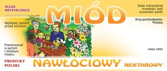 Paczka etykiet na miód nawłociowy (100szt) - wzór E1044 BEE&HONEY