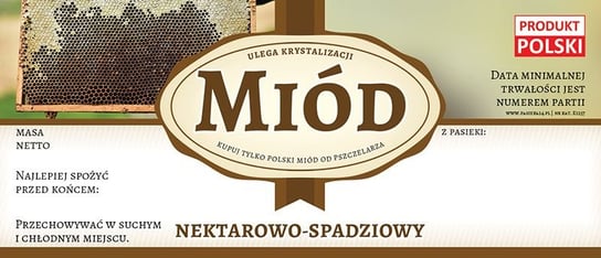 Paczka etykiet na miód spadziowo-nektarowy (100szt) - wzór  E1257 BEE&HONEY