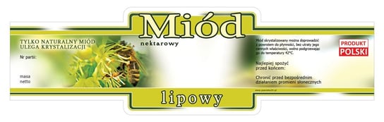 Paczka etykiet ozdobnych na miód lipowy (100szt) - wzór E215 BEE&HONEY