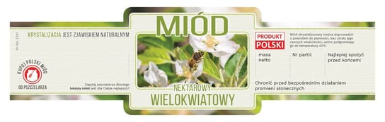 Paczka etykiet ozdobnych na miód wielokwiatowy (100szt) - wzór E241 BEE&HONEY