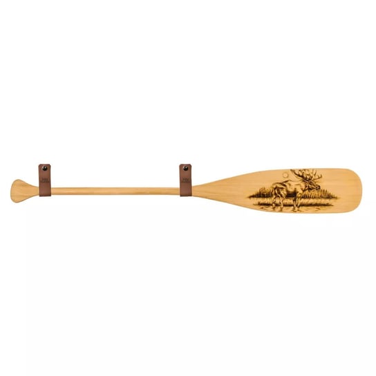 Pagaj John Paddle Beavertail Ozdoba Wypalany 110 cm WZ7 ze skórzanymi poziomymi zawieszkami John Paddle