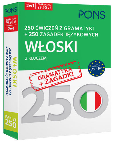 Pakiet: 250 ćwiczeń z gramatyki i 250 zagadek językowych. Włoski z kluczem. Poziom A1-B2 Opracowanie zbiorowe