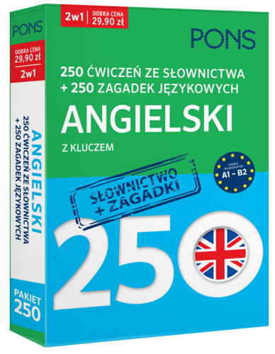 Pakiet: 250 ćwiczeń ze słownictwa i 250 zagadek językowych. Angielski z kluczem. Poziom A1-B2 Opracowanie zbiorowe