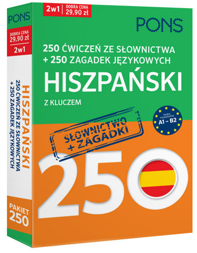 Pakiet: 250 ćwiczeń ze słownictwa i 250 zagadek językowych. Hiszpański z kluczem. Poziom A1-B2 Opracowanie zbiorowe