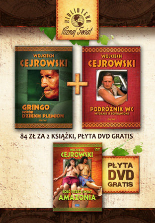 Pakiet: Gringo wśród dzikich plemion / Podróżnik WC + DVD Amazonia Cejrowski Wojciech