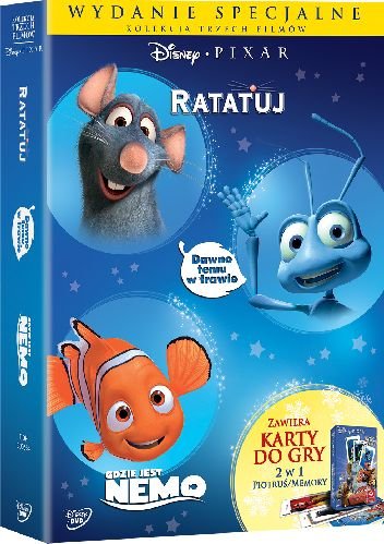 Pakiet: Pixar - Ratatuj / Dawno temu w trawie / Gdzie jest Nemo? Stanton Andrew