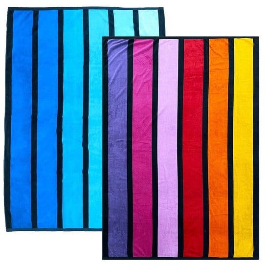 Pakiet ręczników plażowych żakardowych frotte Happy Chic Happy Blue 140x180 LE COMPTOIR DE LA PLAGE