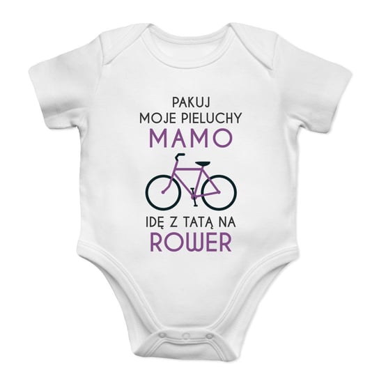Pakuj Moje Pieluchy Mamo - Rower - Body Dziecięce Z Nadrukiem Koszulkowy