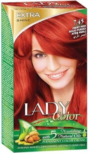 Palacio, Lady in Color, Farba do włosów, 7.45 Ognista czerwień, 160 g Palacio