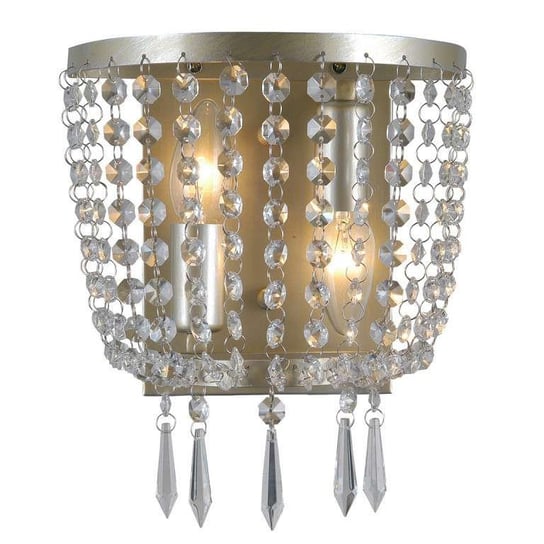 Pałacowa LAMPA ścienna CORTINA WL-30138-2 Italux kryształowa OPRAWA glamour świecznikowa kryształki szampański przezroczysty ITALUX