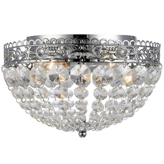Pałacowa LAMPA sufitowa SAXHOLM 106062 Markslojd metalowa OPRAWA plafon glamour okrągły kryształki crystals chrom przezrocz Markslojd