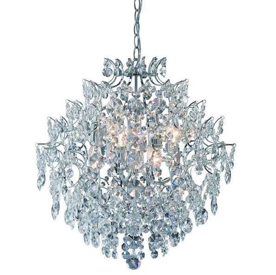 Pałacowa LAMPA wisząca ROSENDAL 100533 Markslojd glamour OPRAWA kryształowy zwis przezroczysty chrom Markslojd