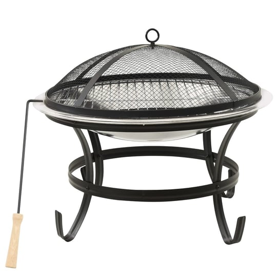 Palenisko i grill 2-w-1, z pogrzebaczem, 56x56x49 cm, stal vidaXL