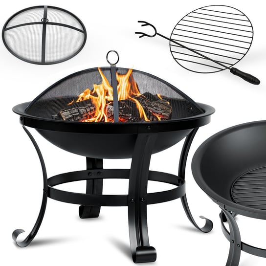 Palenisko ogrodowe z pokrywą uchwytami na ognisko grill 60cm Berdsen BD-880 Berdsen