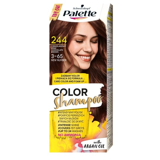 Palette, Color Shampoo, szampon koloryzujący 244 Czekoladowy Brąz Palette