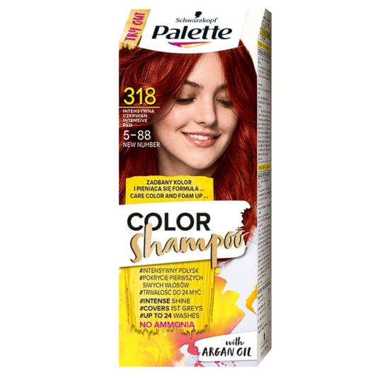 Palette, Color Shampoo, szampon koloryzujący 318 Rubinowa Czerwień Palette