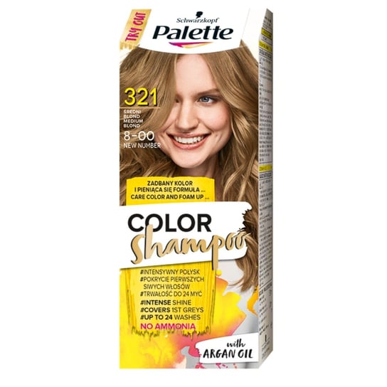 Palette, Color Shampoo, szampon koloryzujący 321 Średni Blond Palette