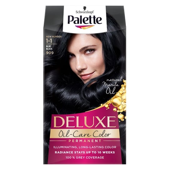Palette, Deluxe, farba do włosów permanentna 909 Granatowa Czerń Palette