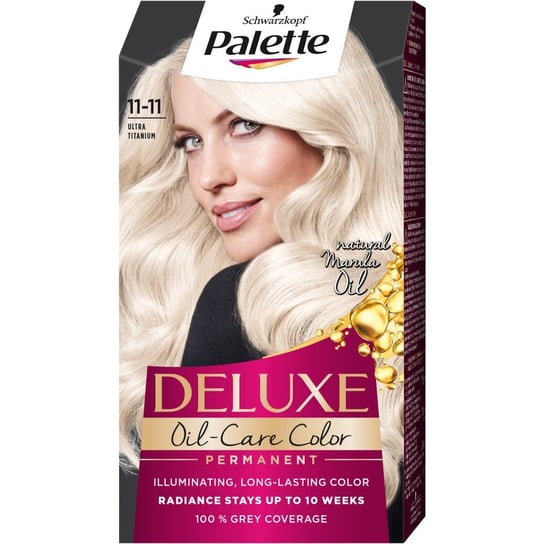 Palette Deluxe oil-care color farba do włosów trwale koloryzująca z mikroolejkami 11-11 ultra tytanowy blond Palette