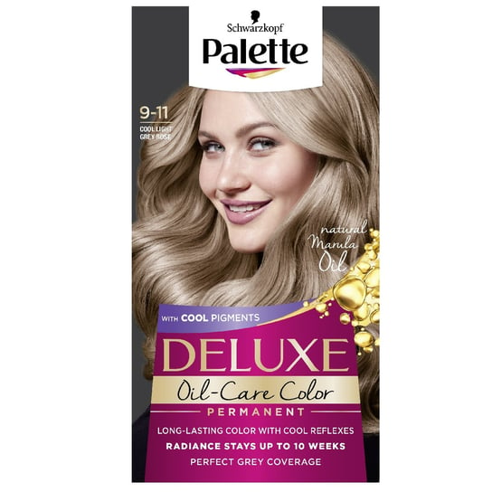 Palette, Deluxe Oil-Care Color, Farba do włosów trwale koloryzująca z mikroolejkami,  9-11 Chłodny Lekki Różany Blond Palette