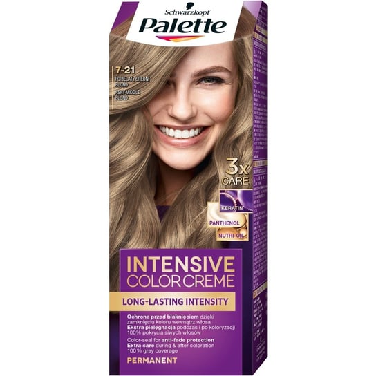 Palette Intensive Color Creme farba do włosów w Kremie 7-21 popielaty średni blond Palette