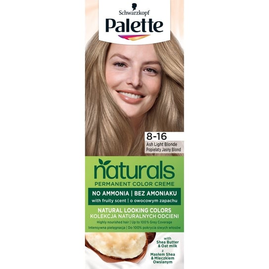 Palette Permanent naturals color creme farba do włosów trwale koloryzująca 8-16 popielaty jasny blond Palette