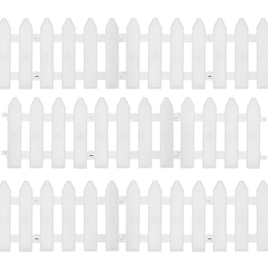 Palisada PŁOTEK ogrodowy biały obrzeże 20x15 cm 10 sztuk 200 cm Vilde