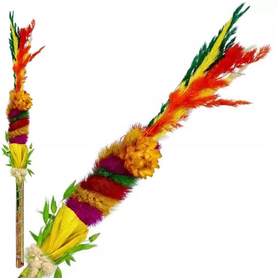 Palma wielkanocna ręcznie robiona 35cm dla dzieci kolorowa naturalna Decostar