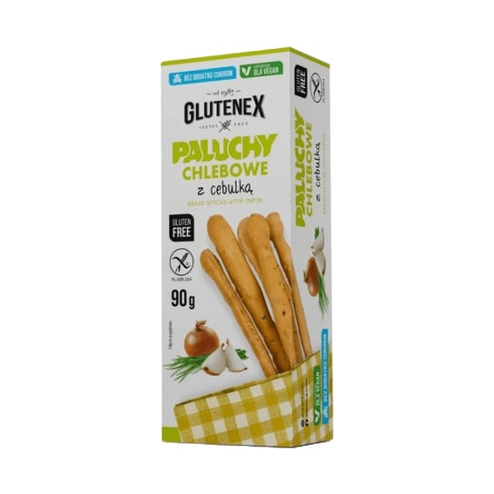 Paluchy chlebowe z cebulą bez dodatku cukrów 90g Glutenex GLUTENEX