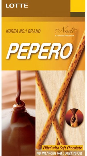 Paluszki Pepero Nude - wypełnione czekoladą 50g - Lotte Lotte