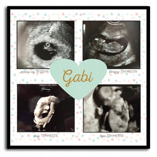 Pamiątka z ciąży, zdjęcie USG, trymesty z imieniem Inna marka