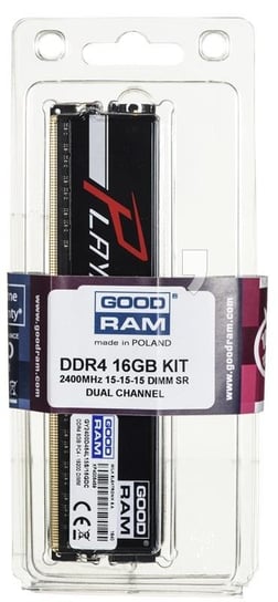 Pamięć DIMM DDR 4 GOODRAM PLAY BLACK, 16 GB, 2.4 Ghz, 15 CL GoodRam