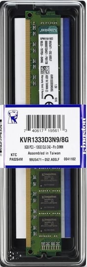 Pamięć DIMM DDR3 KINGSTON KVR1333D3N9/8G, 8 GB, 1333 MHz, CL9 Kingston