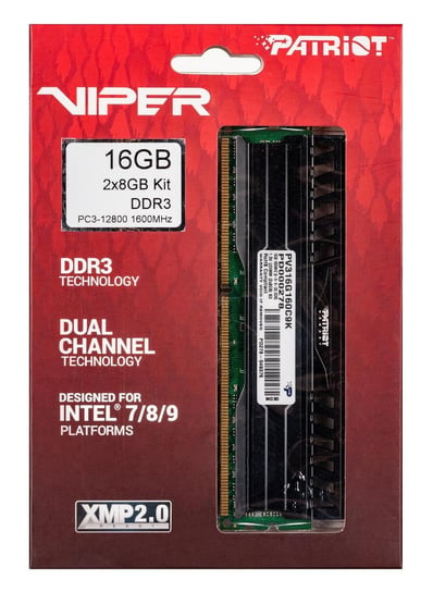 Pamięć DIMM DDR3 PATRIOT Viper 3 PV316G160C9K, 16 GB, 1600 MHz, 9 CL Patriot