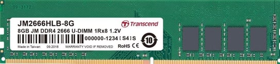 Pamięć DIMM DDR4 TRANSCEND JM JM2666HLB-8G, 8 GB, 2666 MHz Transcend