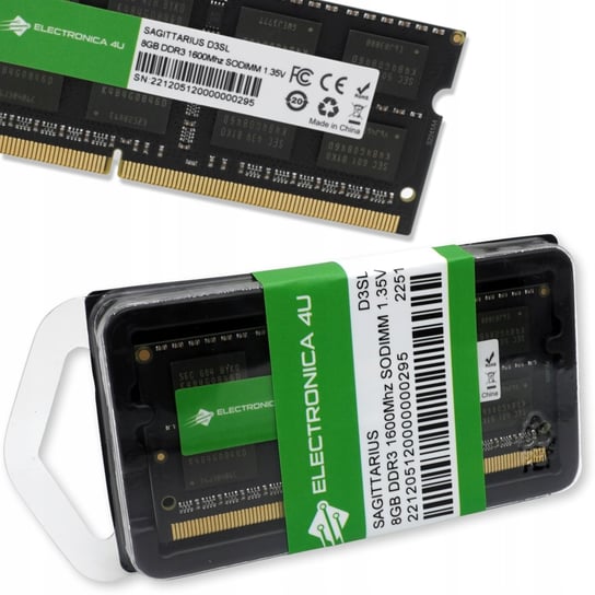 Pamięć do laptopa RAM Sagittarius DDR3 DDR3L 1.35V 1.5V 8GB 1600mHz ELECTRONICA 4U