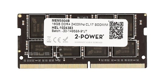 Pamięć RAM 1x 16GB 2-POWER SO-DIMM DDR4 2400MHz PC4-19200 | MEM5504B 2-POWER