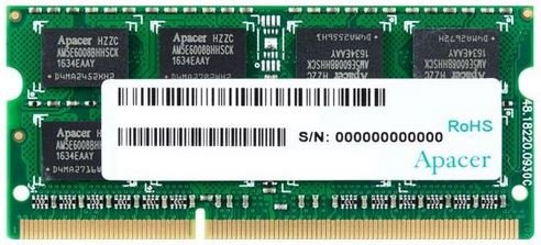 Pamięć SODIMM DDR3 APACER DV.08G2K.KAM, 8 GB, 1600 MHz, CL11 Apacer