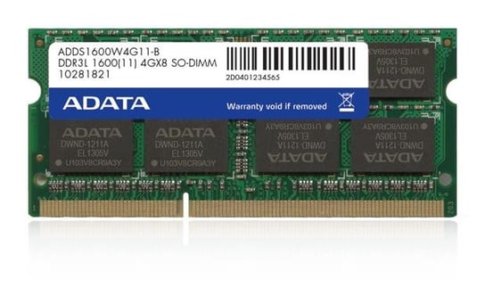 Pamięć SODIMM DDR3L ADATA Retail ADDS1600W4G11-R, 4 GB, 1600 MHz, CL11 Adata