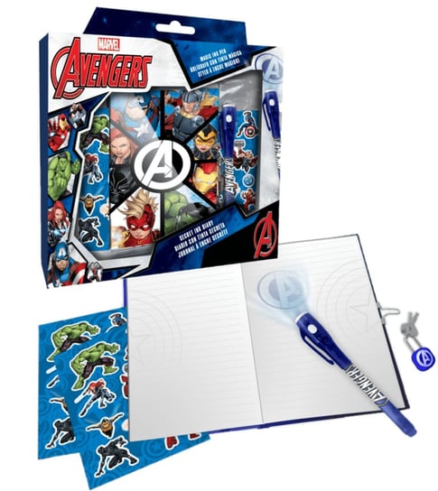 Pamiętnik sekretnik Avengers +magiczny długopis Kids Euroswan