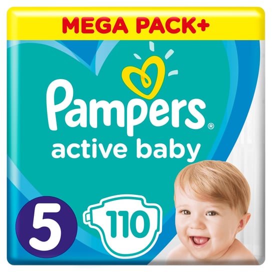 Pampers, Active Baby, Pieluchy jednorazowe, rozmiar 5, Junior, 11-16 kg, 110 szt. Pampers