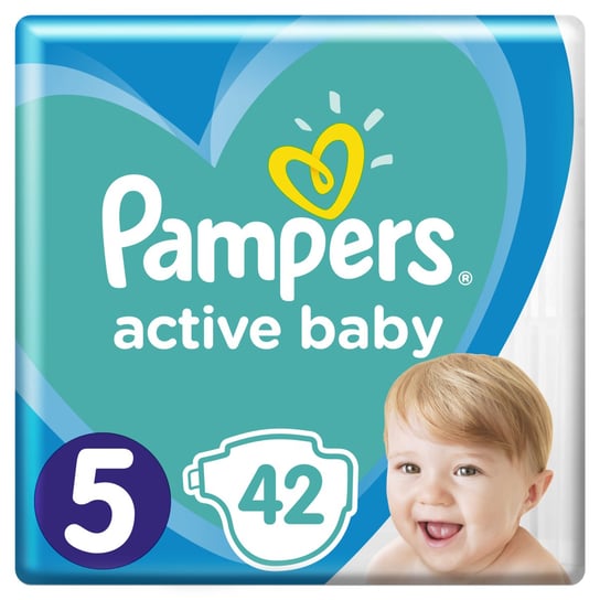 Pampers, Active Baby, Pieluchy jednorazowe, rozmiar 5, Junior, 11-16 kg, 42 szt. Pampers