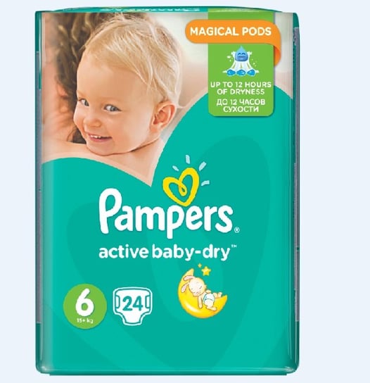 Pampers, Active Baby, Pieluszki jednorazowe, 2ra Large, MidPack, 24 szt. Pampers